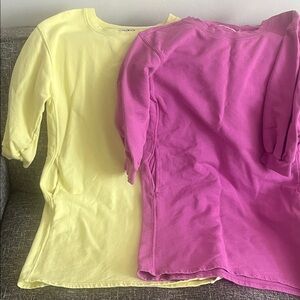 Pact Women's 3 quarter sleeve dresses in Yellow and Pink